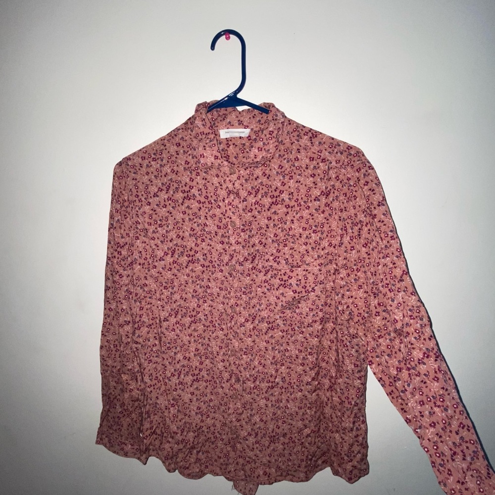 FLORAL BUTTON UP BLOUSE TOP